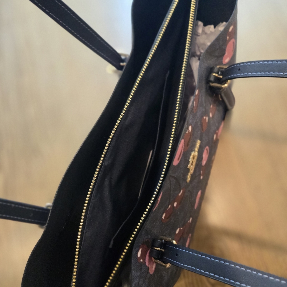 Coach Outlet Cherry And Blue Signature Print Mollie TOTE - Picture 10 of 10